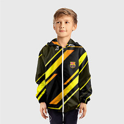 Ветровка с капюшоном детская ФК Барселона эмблема, цвет: 3D-белый — фото 2
