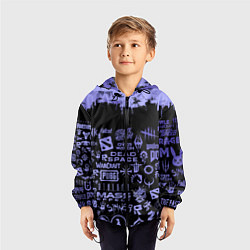 Ветровка с капюшоном детская Games pattern, цвет: 3D-черный — фото 2