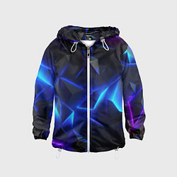 Ветровка с капюшоном детская Blue dark neon, цвет: 3D-белый