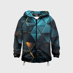 Ветровка с капюшоном детская Объемные частицы с подсветкой, цвет: 3D-черный