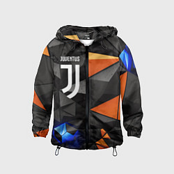 Ветровка с капюшоном детская Juventus orange black style, цвет: 3D-черный