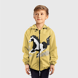 Ветровка с капюшоном детская Пегий конь, цвет: 3D-черный — фото 2