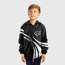 Ветровка с капюшоном детская Fox carbon line - white, цвет: 3D-черный — фото 2