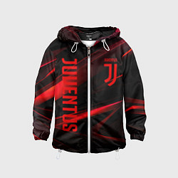 Ветровка с капюшоном детская Juventus black red logo, цвет: 3D-белый
