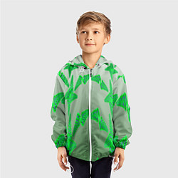 Ветровка с капюшоном детская Растительный паттерн, цвет: 3D-белый — фото 2