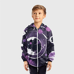 Ветровка с капюшоном детская Фиолетовый космос - нейросеть, цвет: 3D-белый — фото 2