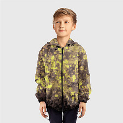 Ветровка с капюшоном детская Грязно-желтая осень, цвет: 3D-черный — фото 2