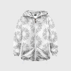 Ветровка с капюшоном детская Хоровод капибары - раскраска, цвет: 3D-белый