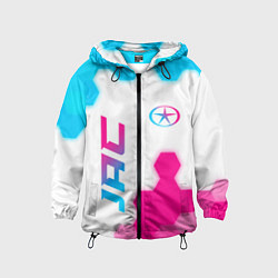 Ветровка с капюшоном детская JAC neon gradient style вертикально, цвет: 3D-черный