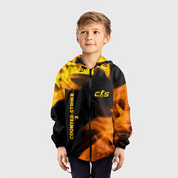 Ветровка с капюшоном детская Counter-Strike 2 - gold gradient вертикально, цвет: 3D-черный — фото 2