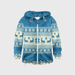 Детская ветровка Sweater with deer on a blue background