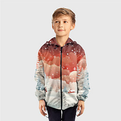 Ветровка с капюшоном детская Праздничное настроение, цвет: 3D-черный — фото 2