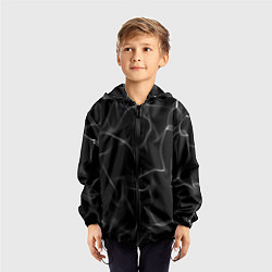 Ветровка с капюшоном детская Узор дыма, цвет: 3D-черный — фото 2