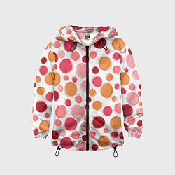 Ветровка с капюшоном детская Паттерн органические фигуры, цвет: 3D-черный