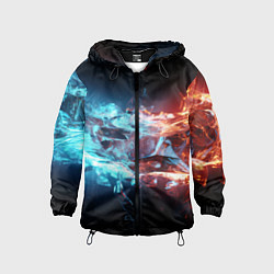 Детская ветровка Лед и пламя абстракция