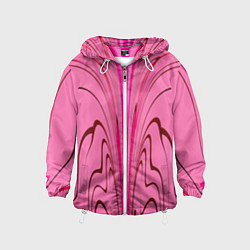 Детская ветровка Плавные линии на розовом фоне
