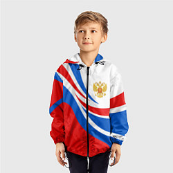 Ветровка с капюшоном детская Россия - спортивная униформа, цвет: 3D-черный — фото 2