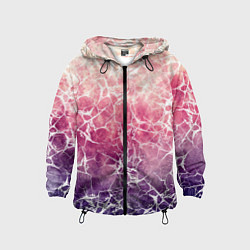 Ветровка с капюшоном детская Абстракция - паутинка на сине-красном фоне, цвет: 3D-черный