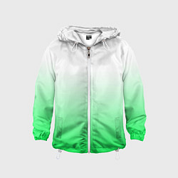 Ветровка с капюшоном детская Градиент бело-зелёный, цвет: 3D-белый