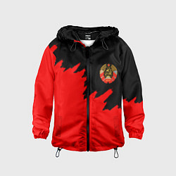 Ветровка с капюшоном детская СССР красный стиль силы, цвет: 3D-черный