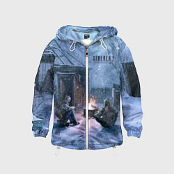 Ветровка с капюшоном детская STALKER 2 новички на кордоне, цвет: 3D-белый