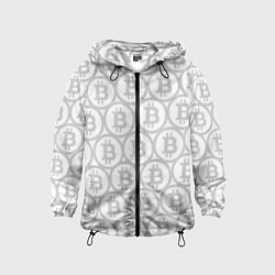 Детская ветровка Биткоин патерн на белом фоне