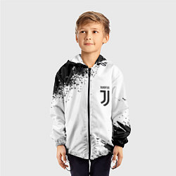 Ветровка с капюшоном детская Juventus sport color black, цвет: 3D-черный — фото 2