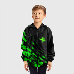 Ветровка с капюшоном детская Dead by daylight green neon, цвет: 3D-черный — фото 2