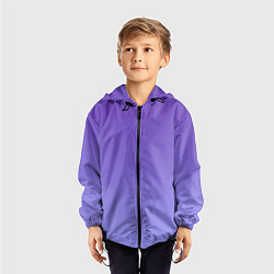 Ветровка с капюшоном детская Светлый фиолетовый градиент, цвет: 3D-черный — фото 2