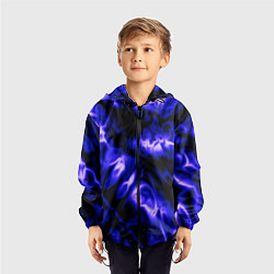 Ветровка с капюшоном детская Абстракция чёрно-синий шёлк, цвет: 3D-черный — фото 2