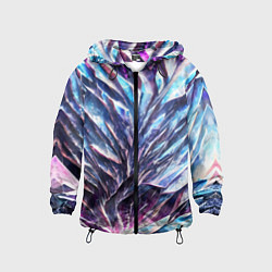 Ветровка с капюшоном детская Синий драгоценный камень, цвет: 3D-черный