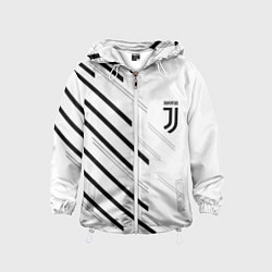 Ветровка с капюшоном детская Juventus sport geometry, цвет: 3D-белый