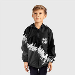 Ветровка с капюшоном детская Barcelona краски текстура фк, цвет: 3D-черный — фото 2