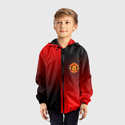 Ветровка с капюшоном детская Манчестер Юнайтед градиент спорт, цвет: 3D-черный — фото 2