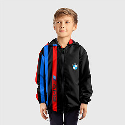 Ветровка с капюшоном детская BMW amg sport, цвет: 3D-черный — фото 2