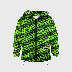 Ветровка с капюшоном детская Juventus green pattern sport, цвет: 3D-черный