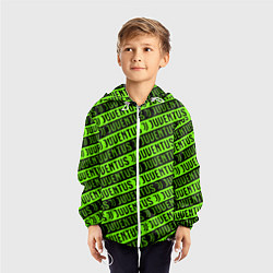Ветровка с капюшоном детская Juventus green pattern sport, цвет: 3D-белый — фото 2
