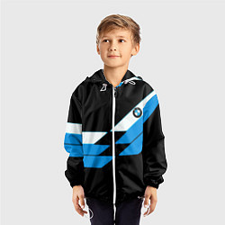 Ветровка с капюшоном детская BMW sport geometry blu, цвет: 3D-белый — фото 2