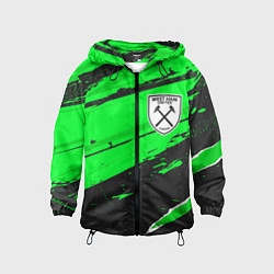Ветровка с капюшоном детская West Ham sport green, цвет: 3D-черный