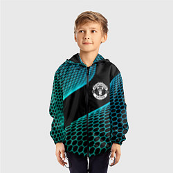 Ветровка с капюшоном детская Manchester United football net, цвет: 3D-черный — фото 2