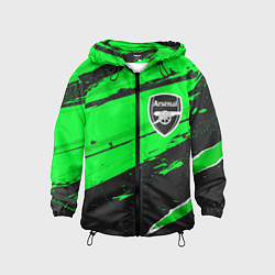 Ветровка с капюшоном детская Arsenal sport green, цвет: 3D-черный