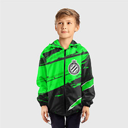 Ветровка с капюшоном детская Club Brugge sport green, цвет: 3D-черный — фото 2