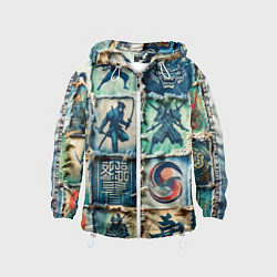 Детская ветровка Самураи на пэчворк дениме