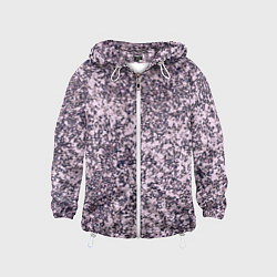 Ветровка с капюшоном детская Сине-розовый текстура камень, цвет: 3D-белый