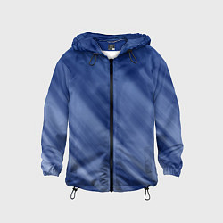 Ветровка с капюшоном детская Белые полосы на синем фоне, цвет: 3D-черный