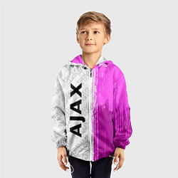 Ветровка с капюшоном детская Ajax pro football по-вертикали, цвет: 3D-белый — фото 2