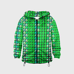 Детская ветровка Зелёные плитки и чёрная обводка