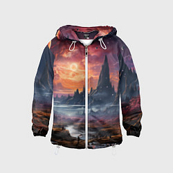 Детская ветровка Космический фантазийный мир на другой планете