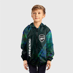 Ветровка с капюшоном детская Arsenal glitch blue, цвет: 3D-черный — фото 2