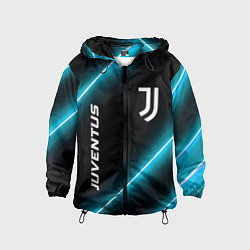 Ветровка с капюшоном детская Juventus неоновые лампы, цвет: 3D-черный